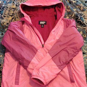 Like NEW! Lands' End Fleece Lined Pullover Jacket Two-Toned Pink (Size Y-XL)